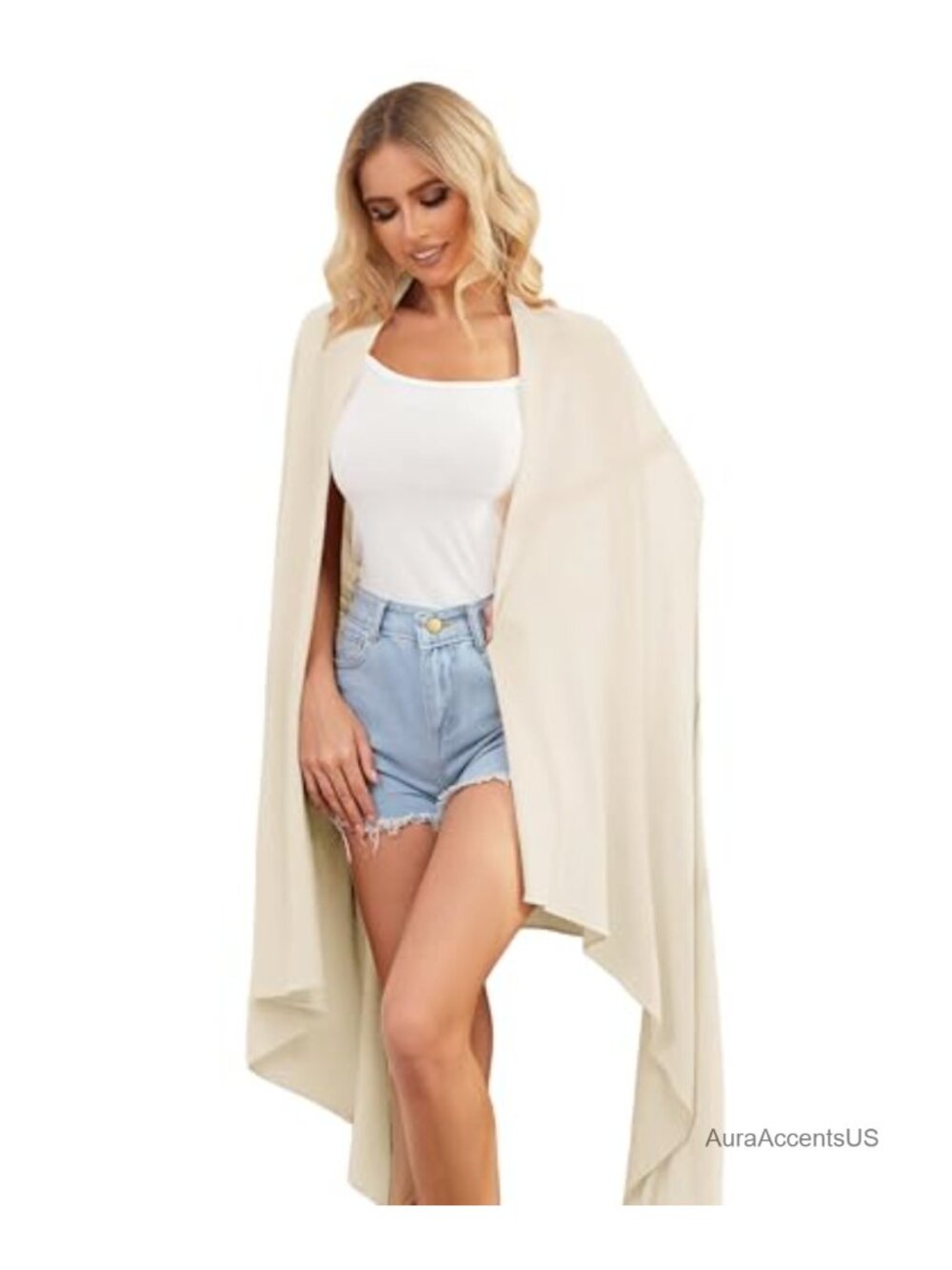 Tencel Cashmere Shawl Wrap UPF 50+ Lightweight Pashmina Stole